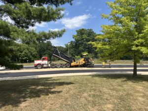 paving a road to a school